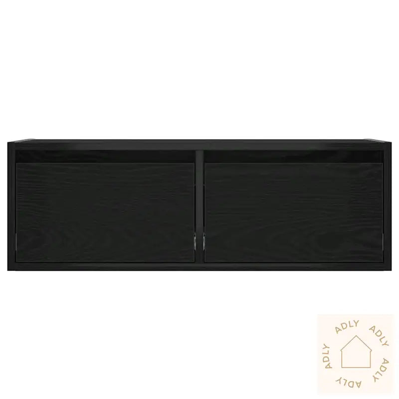 Tv-Benk Med Led-Lys Svart Eik 75X35,5X25 Cm