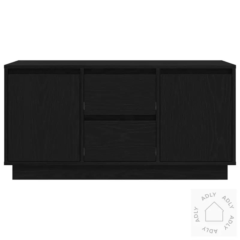 Tv-Benk Med Led-Lys Svart Eik 100X41X50 Cm