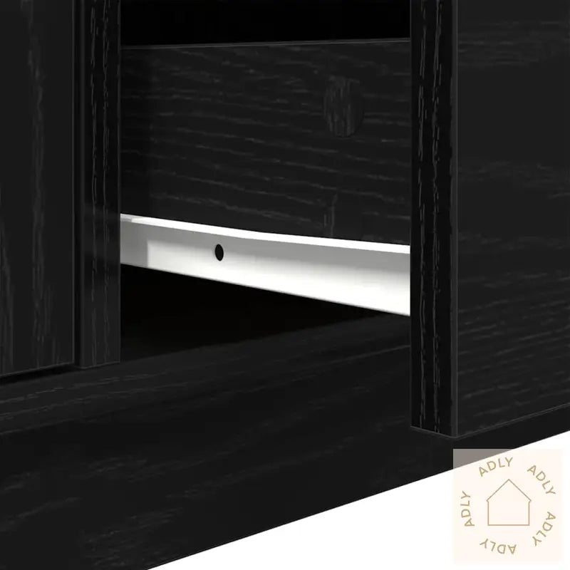 Tv-Benk Med Led-Lys Svart Eik 100X41X50 Cm