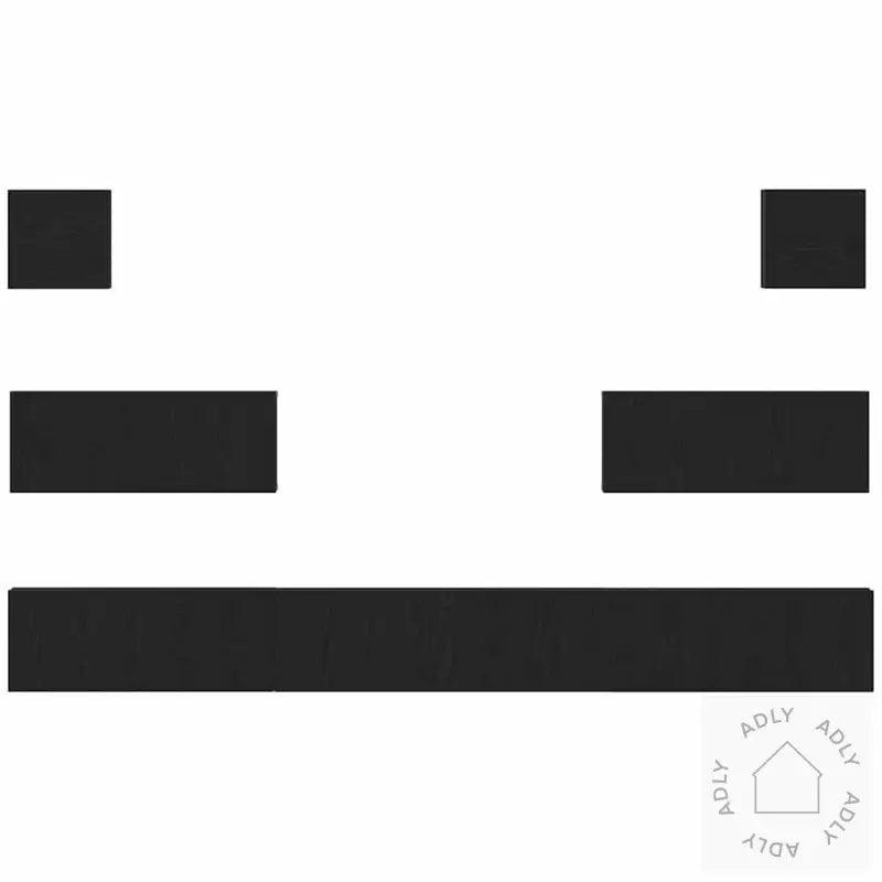 7-Delt Tv Skapsett - Veggmontert, Svart Eik, Konstruert Tre