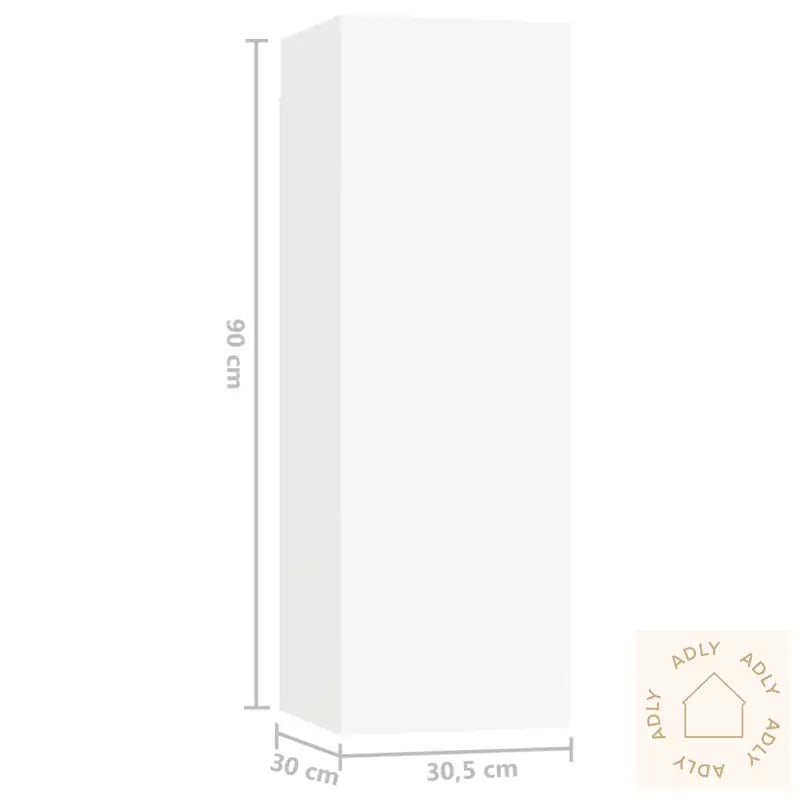Tv-Benksett 3 Deler Hvit Konstruert Tre