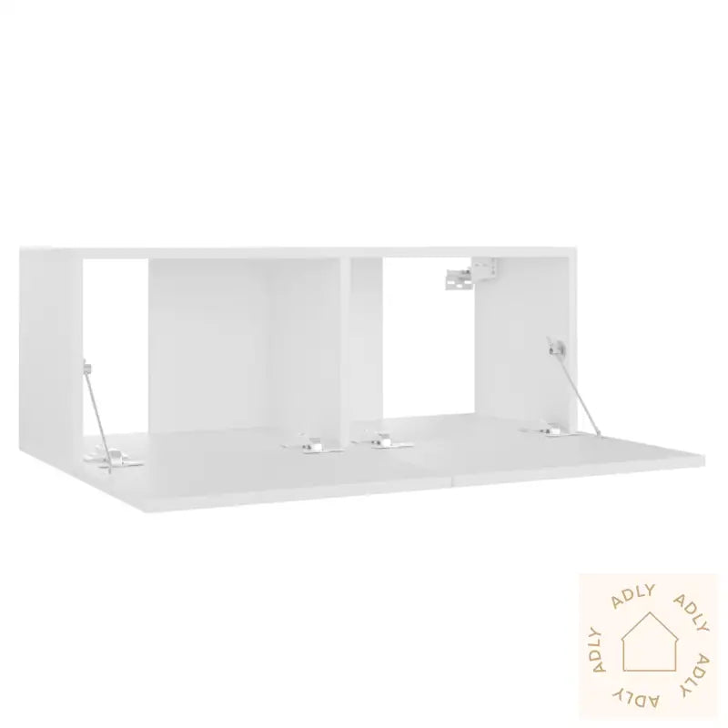 Tv-Benksett 3 Deler Hvit Konstruert Tre