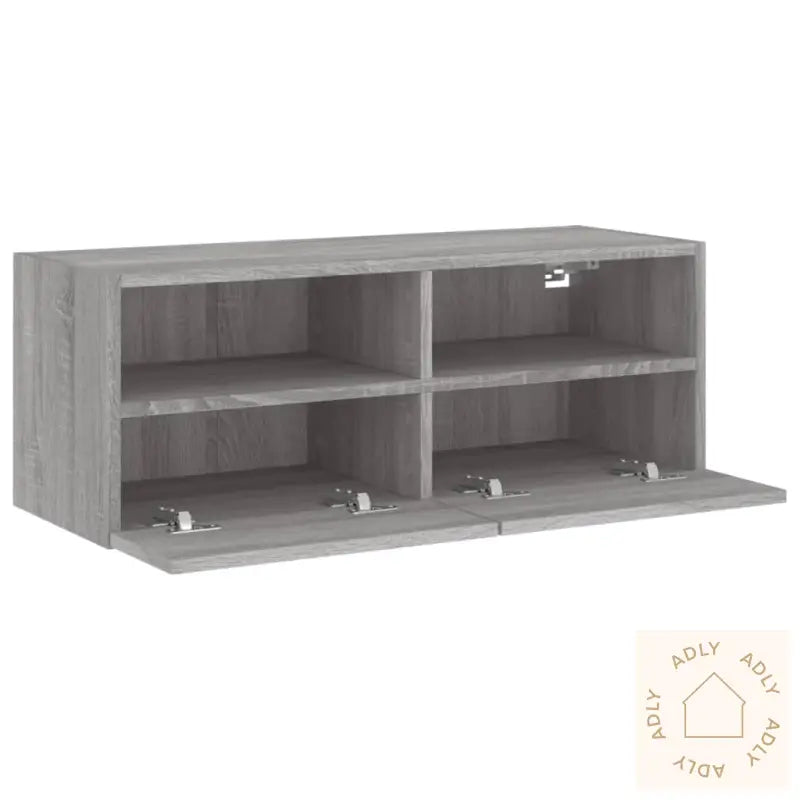 Vegghengt Tv-Benk Grå Sonoma 80X30X30 Cm Konstruert Tre