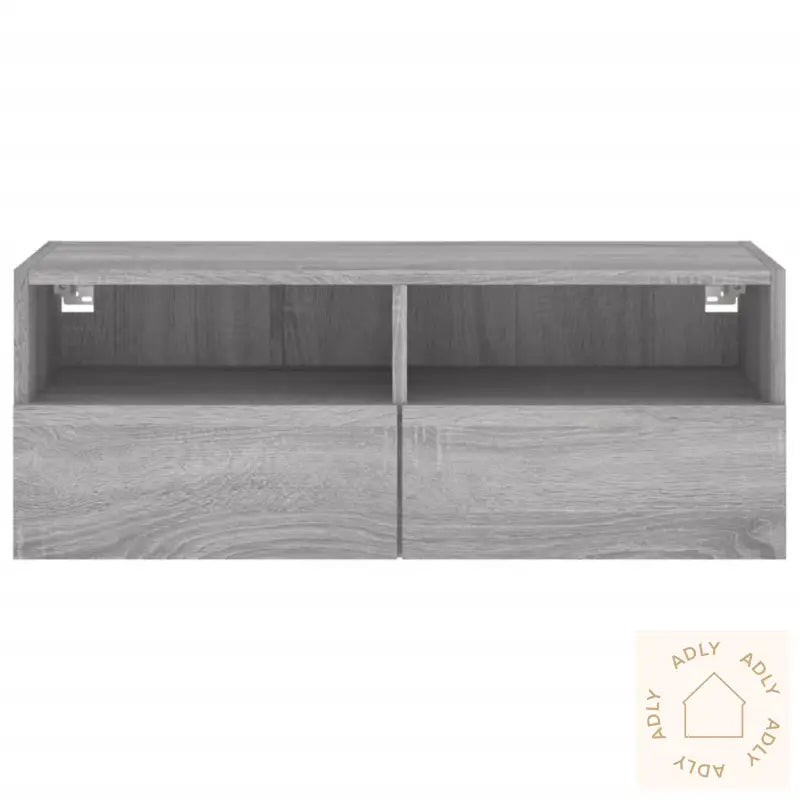 Vegghengt Tv-Benk Grå Sonoma 80X30X30 Cm Konstruert Tre