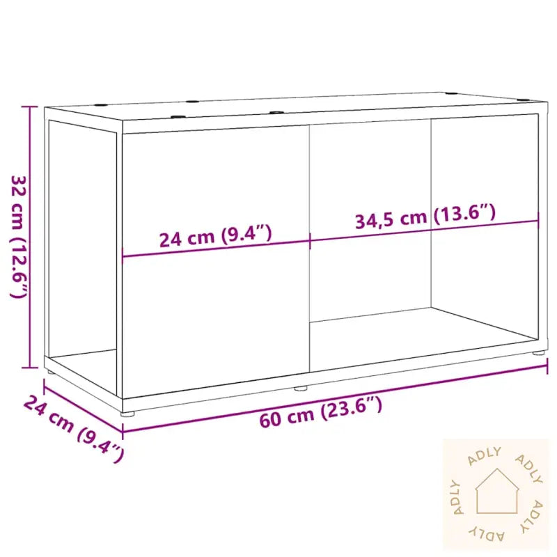 Tv-Benk Artisan Eik 60X24X32 Cm Konstruert Tre