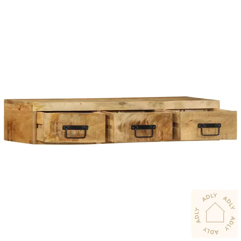 Veggmontert Tv-Benk 100X30X19 Cm Grovt Heltre Mangotre