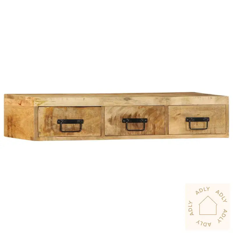 Veggmontert Tv-Benk 100X30X19 Cm Grovt Heltre Mangotre