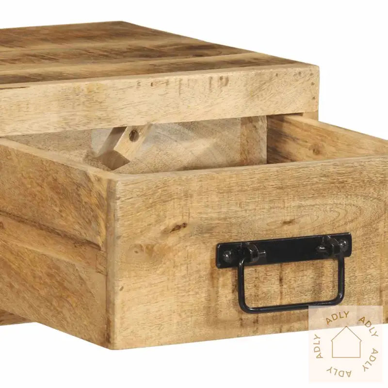 Veggmontert Tv-Benk 100X30X19 Cm Grovt Heltre Mangotre