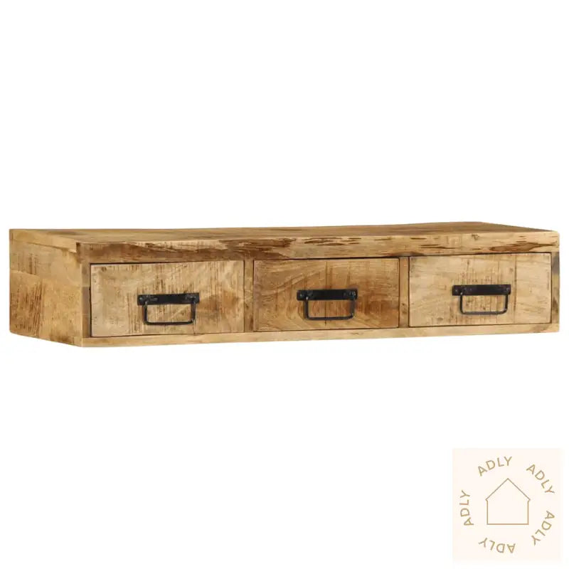 Veggmontert Tv-Benk 100X30X19 Cm Grovt Heltre Mangotre