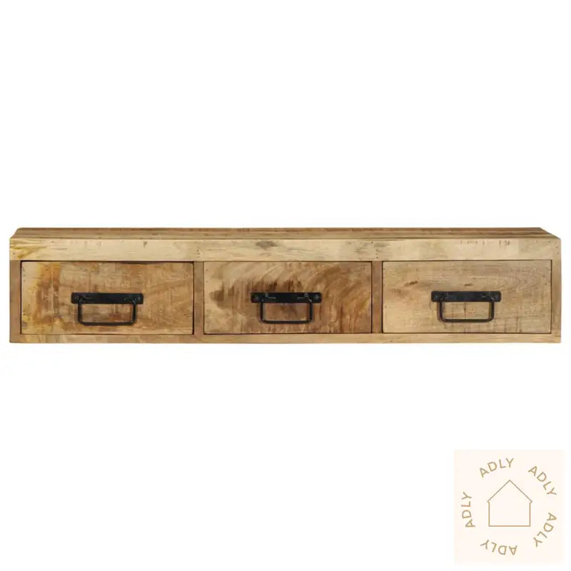 Veggmontert Tv-Benk 100X30X19 Cm Grovt Heltre Mangotre
