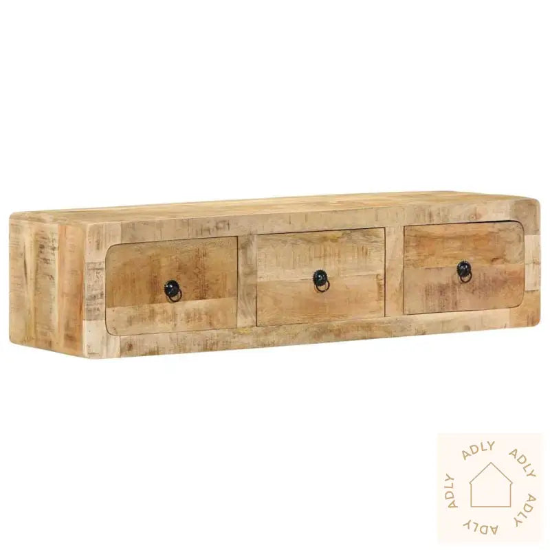 Veggmontert Tv-Benk 100X32X25 Cm Grovt Heltre Mangotre