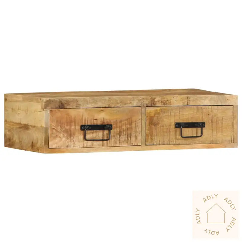 Veggmontert Tv-Benk 80X30X19 Cm Grovt Heltre Mangotre