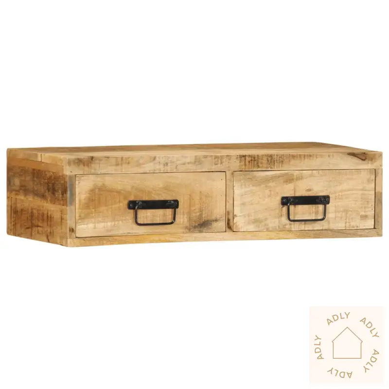 Veggmontert Tv-Benk 80X30X19 Cm Grovt Heltre Mangotre