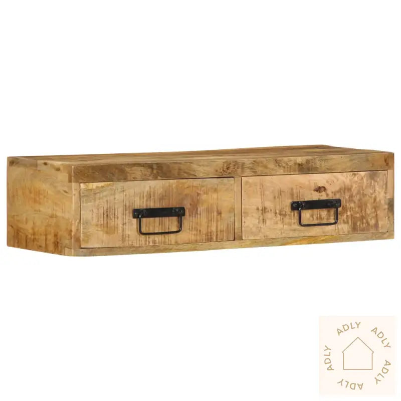 Veggmontert Tv-Benk 80X30X19 Cm Grovt Heltre Mangotre