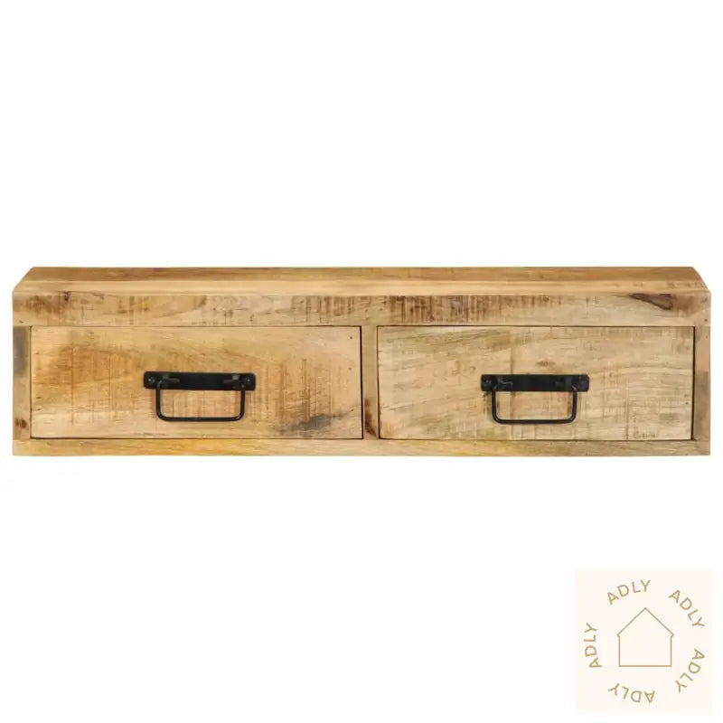 Veggmontert Tv-Benk 80X30X19 Cm Grovt Heltre Mangotre
