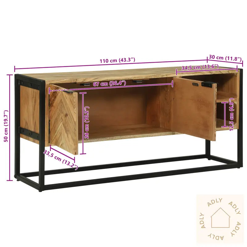 Tv-Skap 110X30X50 Cm Massivt Akasietre
