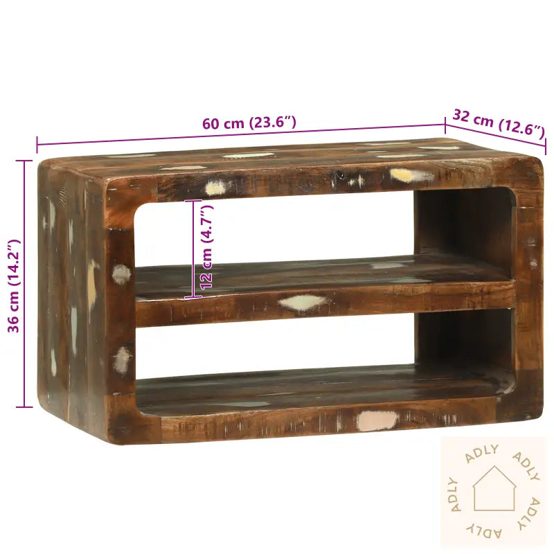 Tv-Skap 60X32X36 Cm Solid Tre Gjenbrukt