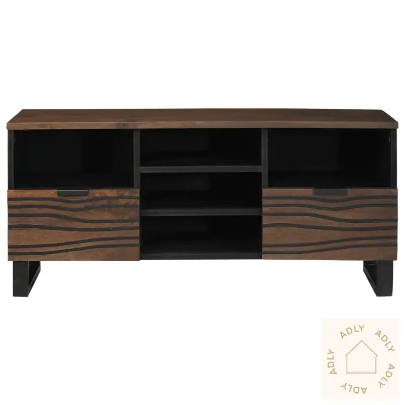 Tv Skap 100X33.5X46 Cm Solid Tre Mangou & Konstruert Tre