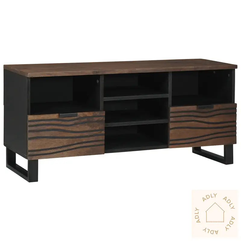Tv Skap 100X33.5X46 Cm Solid Tre Mangou & Konstruert Tre