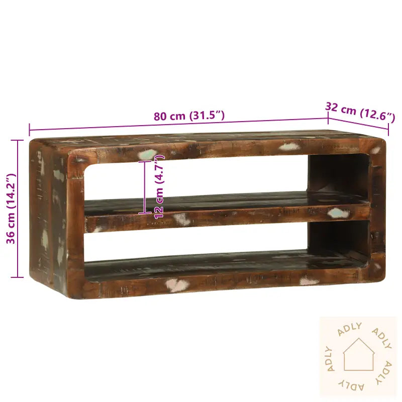 Tv-Skap 80X32X36 Cm Solid Tre Gjenbruk