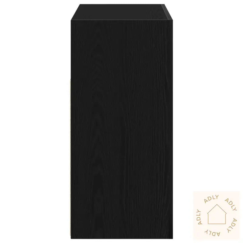 Sideboard Med Led-Lamper, Svart Eik, 80X35X75 Cm, Konstruert Tre