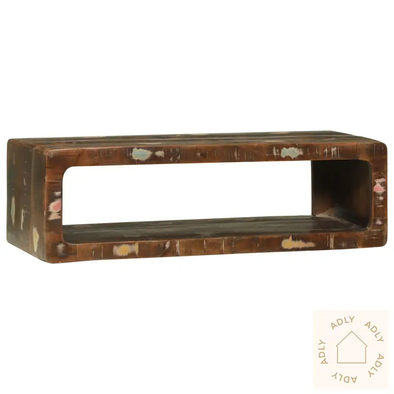 Tv-Skap Flerfarget 80X30X25 Cm Massivt Tre Gjenvunnet