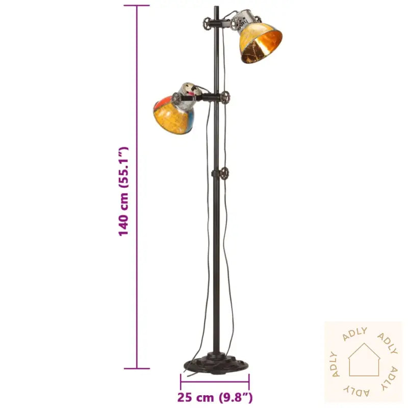 Gulvlampe Med 2 Lampeskjermer Flerfarget E27