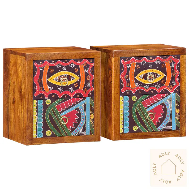 Nattebord 2 Stk 35X30X40 Cm Massivt Tre Akasietre