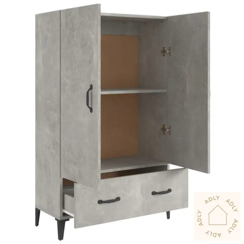Highboard Betonggrå 70X31X115 Cm Konstruert Tre