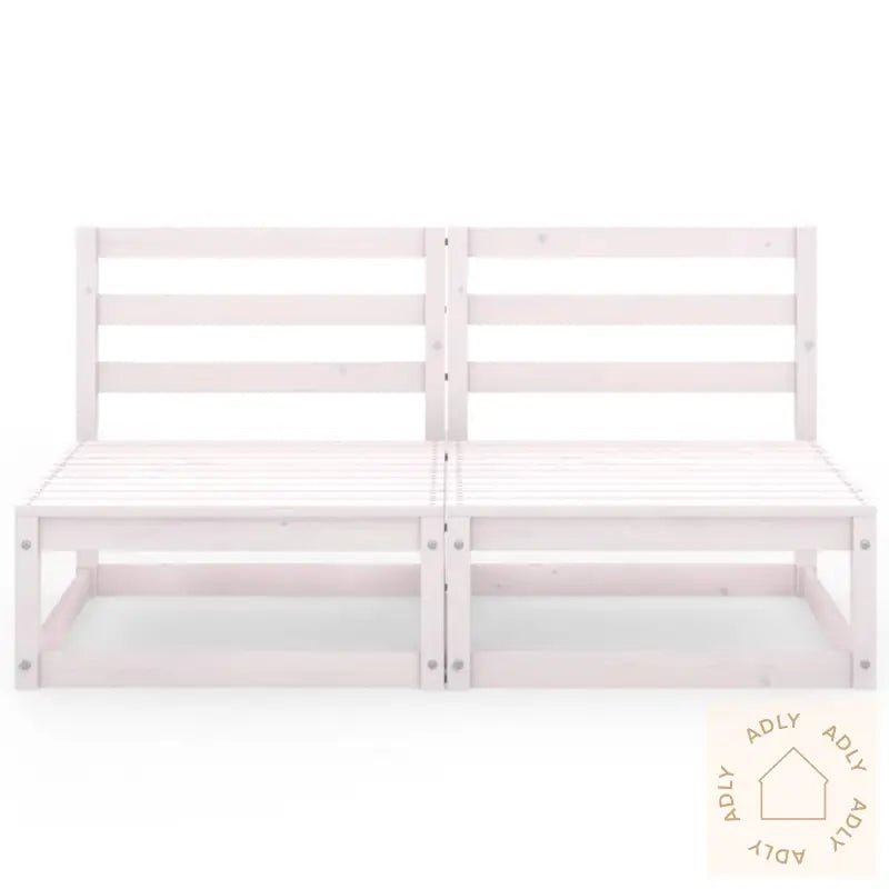 2-Seters Hagesofa Hvit Heltre Furu