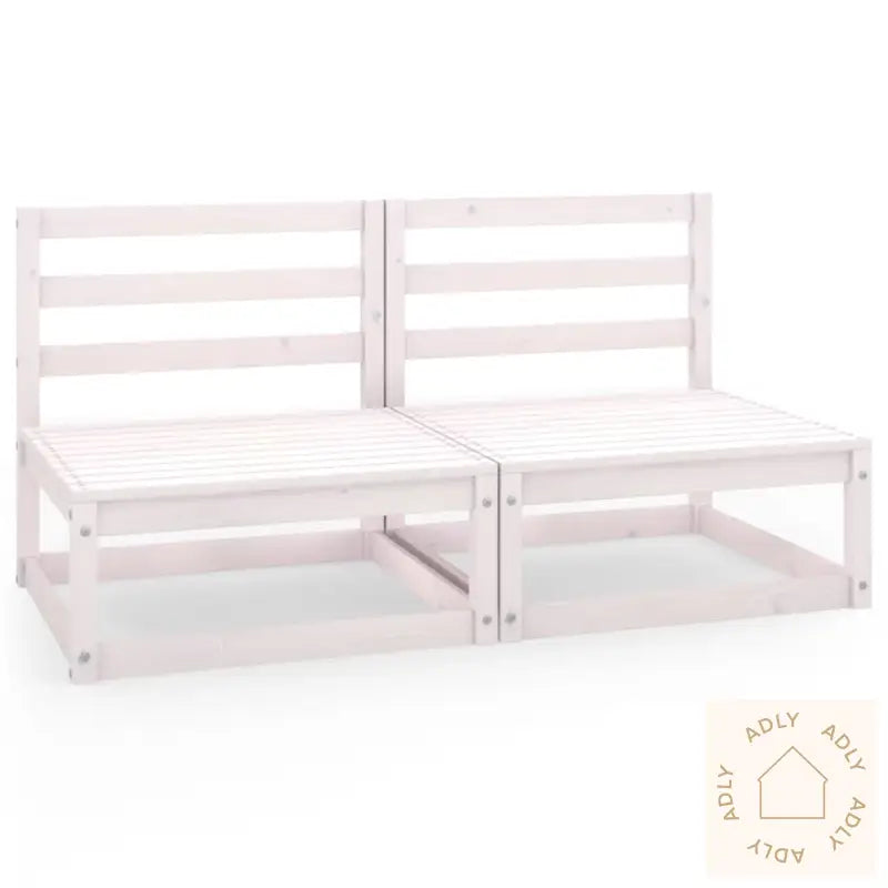 2-Seters Hagesofa Hvit Heltre Furu