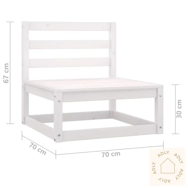 2-Seters Hagesofa Hvit Heltre Furu