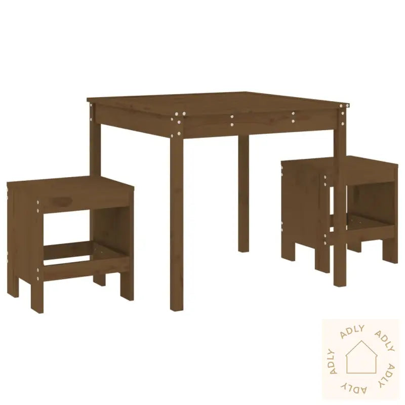 Hagebistrosett Honningbrun 3 Deler Heltre Furu