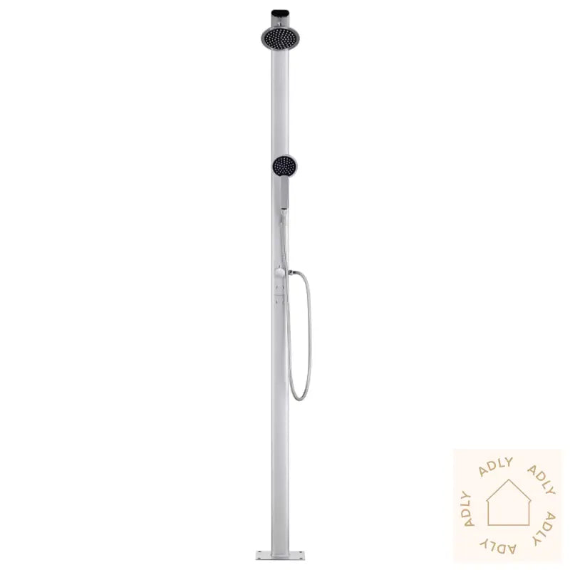 Hagedusj Med Brunt Dusjbrett 220 Cm Aluminium
