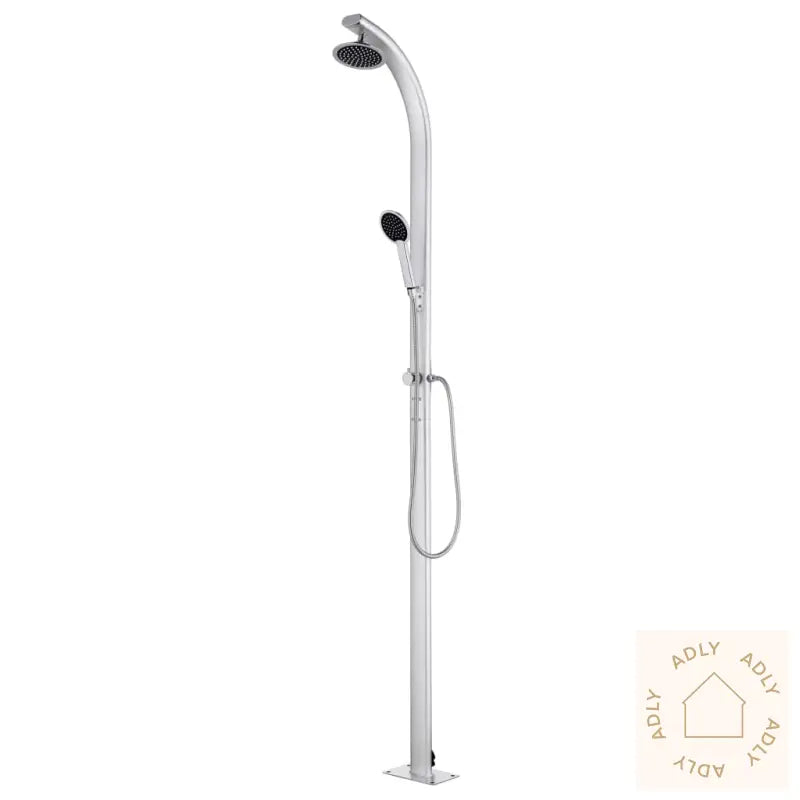 Hagedusj Med Brunt Dusjbrett 220 Cm Aluminium
