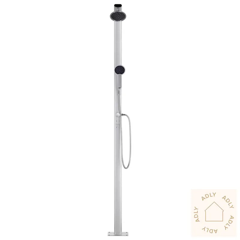 Hagedusj Med Brunt Dusjbrett 220 Cm Aluminium