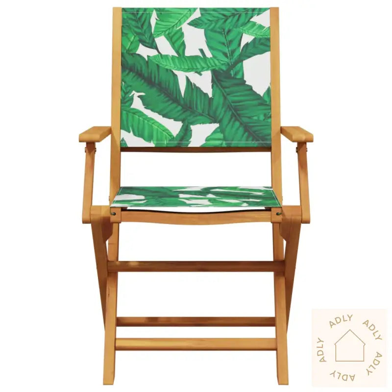 Hagespisegruppe 7 Deler Bladmønster Stoff Og Heltre