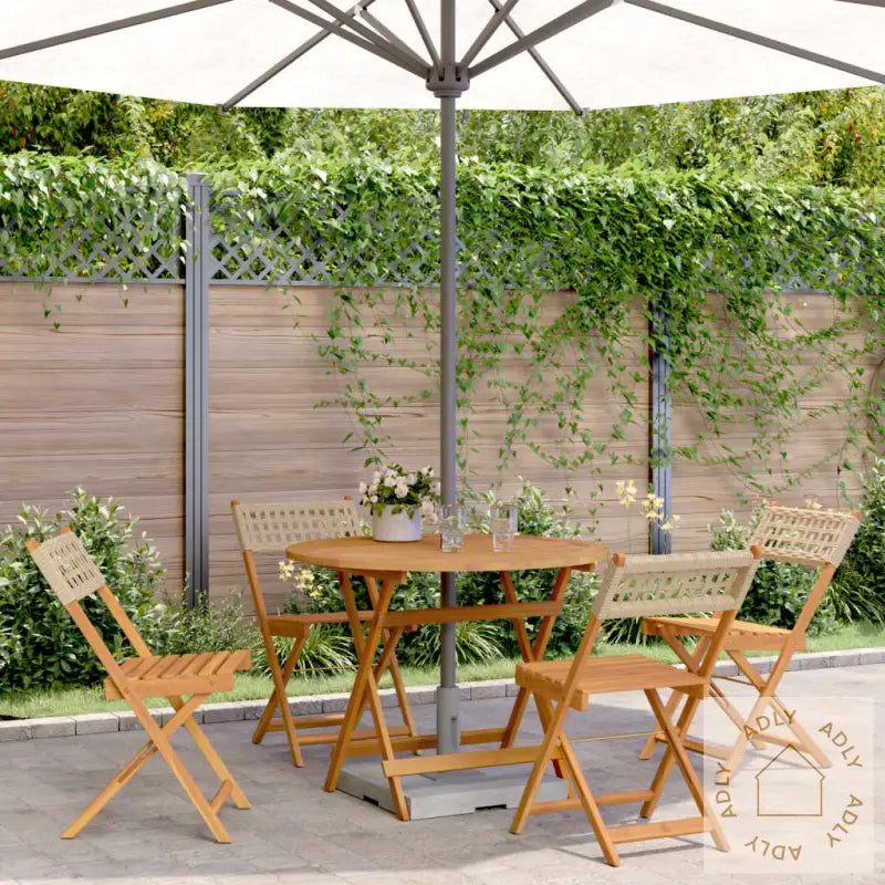Hagespisegruppe 5 Deler Beige Polyrotting Og Heltre
