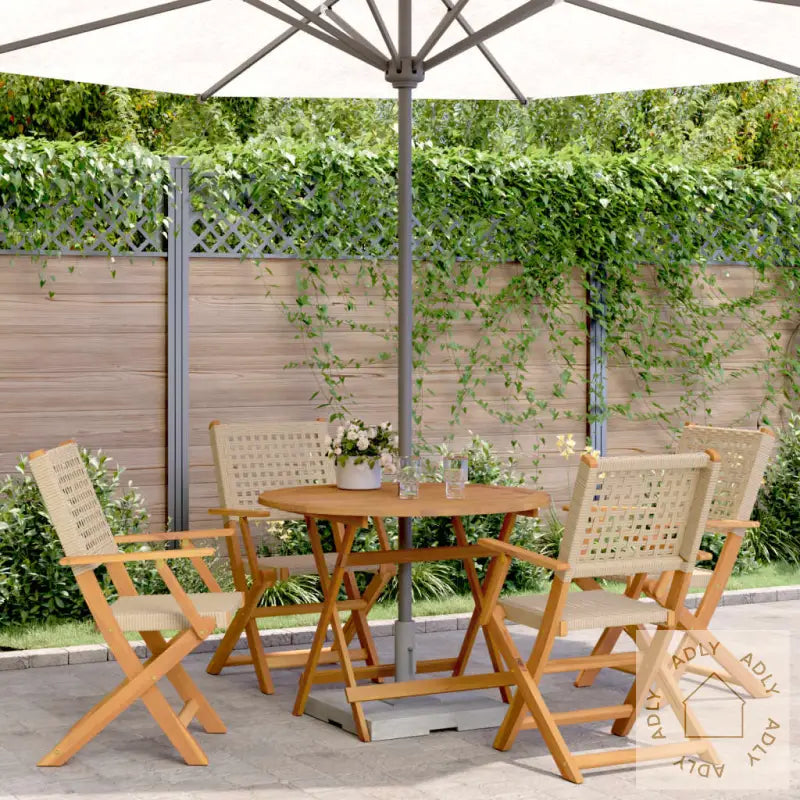 Hagespisegruppe 5 Deler Beige Polyrotting Og Heltre