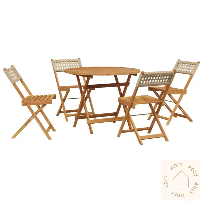 Hagespisegruppe 5 Deler Beige Polyrotting Og Heltre