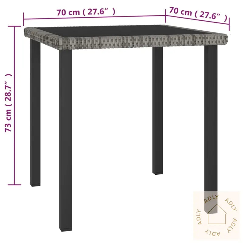 Hagespisegruppe 3 Deler Polyrotting Grå