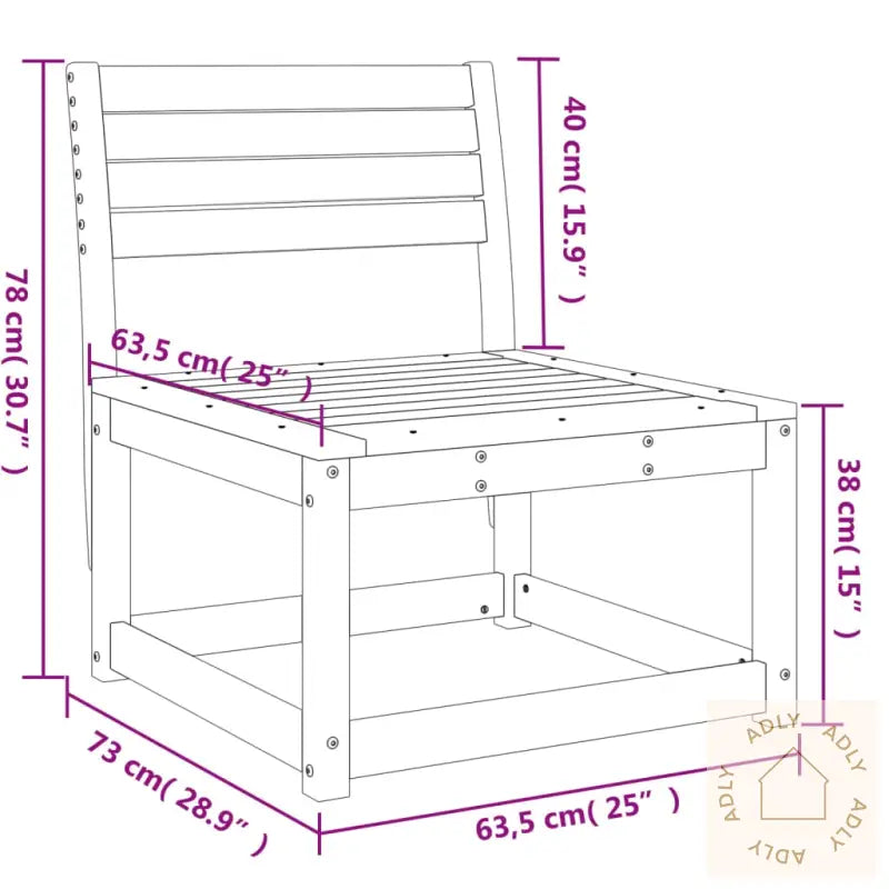 Hagesofa Hvit Heltre Furu