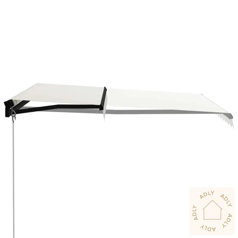 Manuell Uttrekkbar Markise Med Led 300X250 Cm Kremhvit