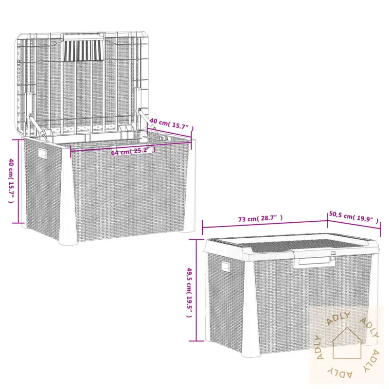 Putekasse Antrasitt 125 L Pp