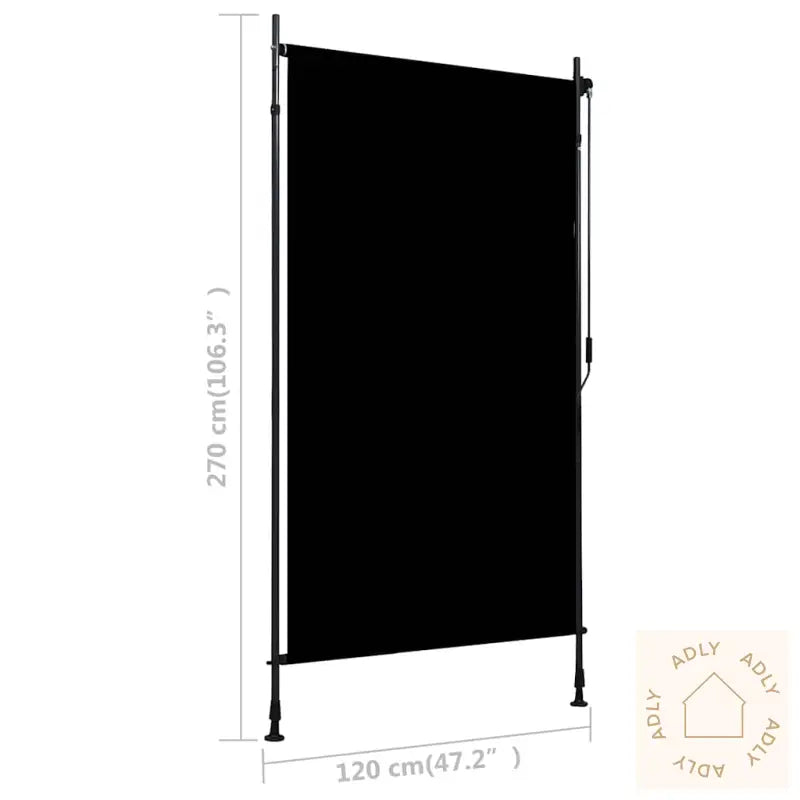 Utendørs Rullegardin 120X270 Cm Antrasitt