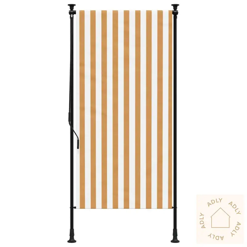 Utendørs Rullegardin Oransje Og Hvit 120X270 Cm Stoff Og Stål