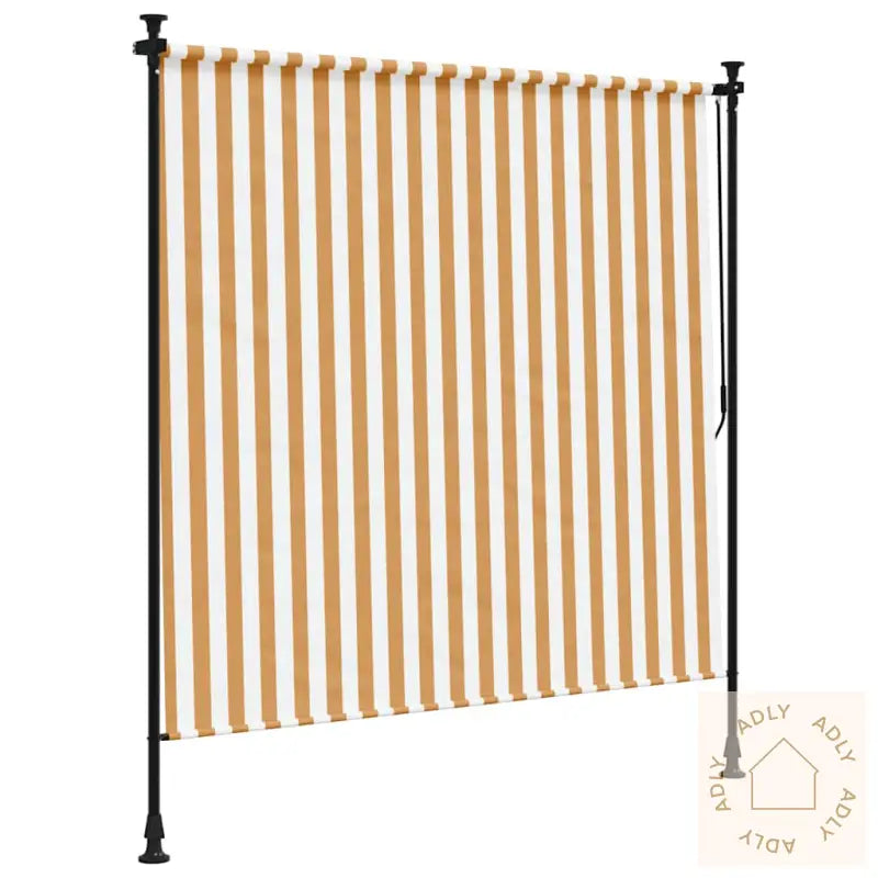 Utendørs Rullegardin Oransje Og Hvit 150X270 Cm Stoff Og Stål