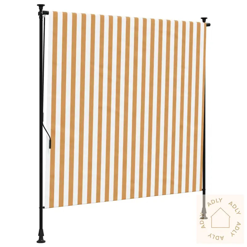 Utendørs Rullegardin Oransje Og Hvit 150X270 Cm Stoff Og Stål