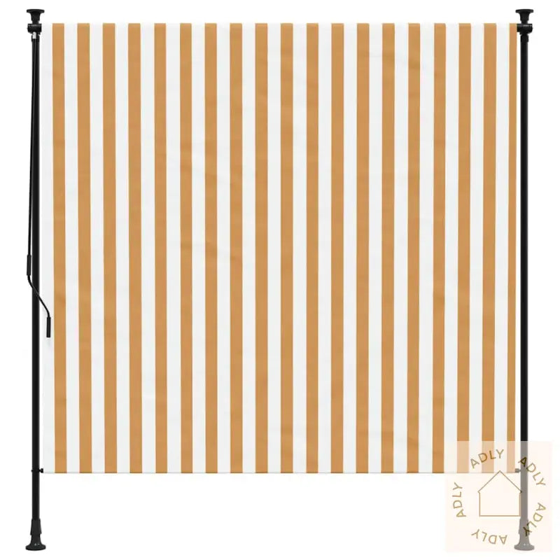 Utendørs Rullegardin Oransje Og Hvit 150X270 Cm Stoff Og Stål