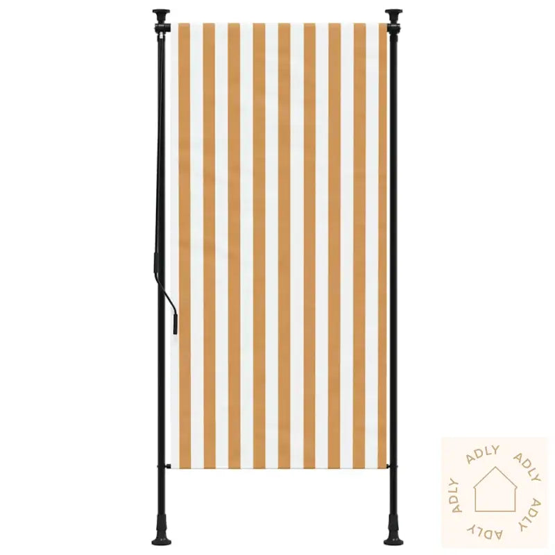 Utendørs Rullegardin Oransje Og Hvit 100X270 Cm Stoff Og Stål